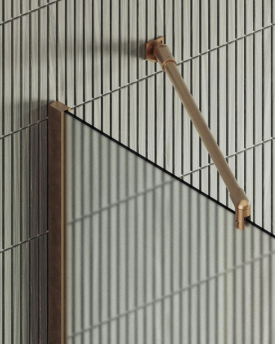 Душевая перегородка Maybah Glass MGD-690-2ш 890х1950 в широком профиле Бронза стекло сатиновое