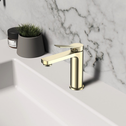 Смеситель для раковины Vincea Arco VBF-4AR01BG Брашированное золото латунь