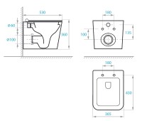 Унитаз Koller Pool Kvadro KR-0530-RW подвесной с сиденьем Микролифт фарфор подвесной