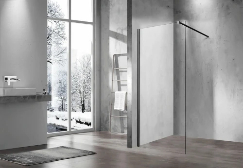 Душевая перегородка Vincea Walk-In 70 VSW-1H700CLB профиль Черный стекло прозрачное