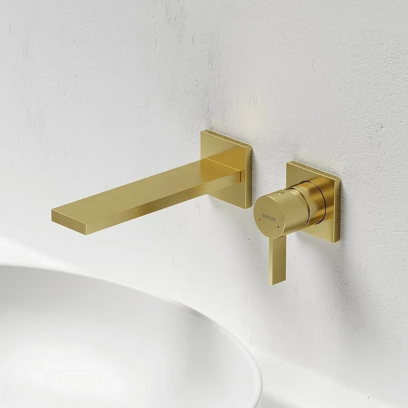 Смеситель для раковины Sancos Linn SC9021BG Золото брашированное