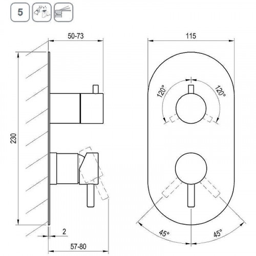Смеситель для душа Ravak Espirit ES 068.00CR.O3 X070203 Хром