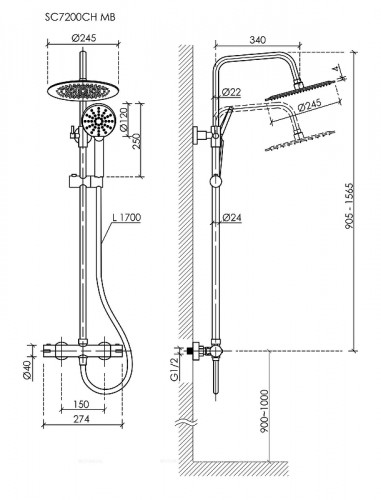 Душевая система Sancos Kanedo SC7200CH цвет хром