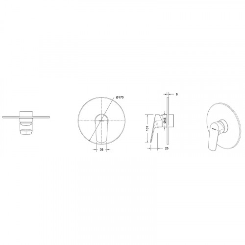 Смеситель для душа Bravat Rhein PB8429564CP-ENG Хром