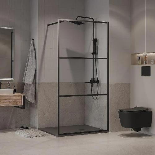Душевая перегородка Niagara Nova 120 NG-688-12BLACK профиль Черный матовый стекло прозрачное