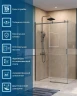 Душевой уголок BelBagno Soft Close-2 130x100 SOFT_CLOSE-2-AH-1-130/100-C-GM профиль Оружейная сталь стекло прозрачное