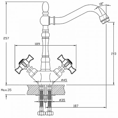 Смеситель для кухни Haiba HB4324 Хром