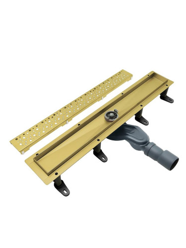 Душевой лоток Cezares Движение (Slider) SLIDER-LD-70-BORO с решеткой цвет Брашированное золото