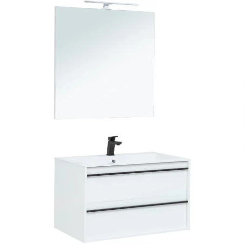 Комплект мебели для ванной Aquanet Lino 90 271957 подвесной Белый матовый МДФ / ЛДСП