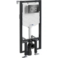 Инсталляция WasserKRAFT Vils 56TLT.010.ME.PB01 для унитаза с клавишей смыва Черный глянец