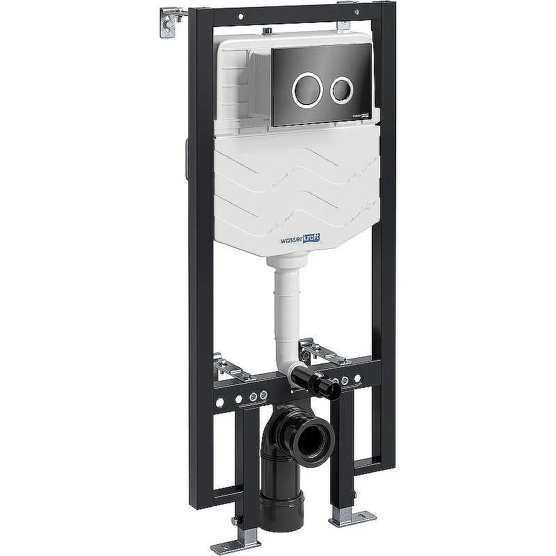 Инсталляция WasserKRAFT Vils 56TLT.010.ME.PB01 для унитаза с клавишей смыва Черный глянец