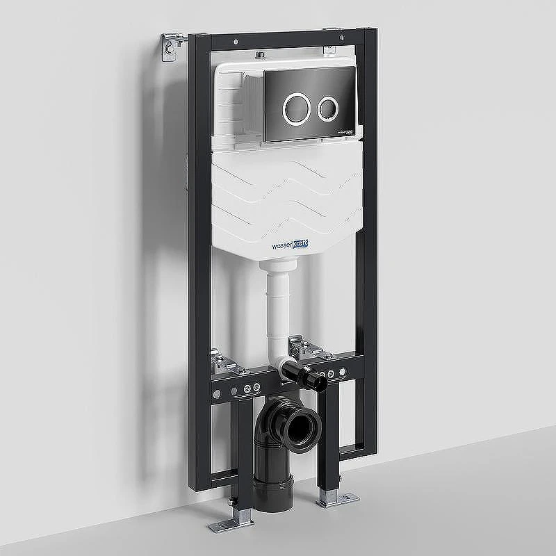 Инсталляция WasserKRAFT Vils 56TLT.010.ME.PB01 для унитаза с клавишей смыва Черный глянец
