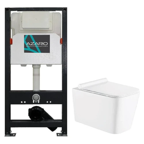 Унитаз с инсталляцией Azario Mona AZ-501A+AZ-0057 цвет Белый с сиденьем Микролифт