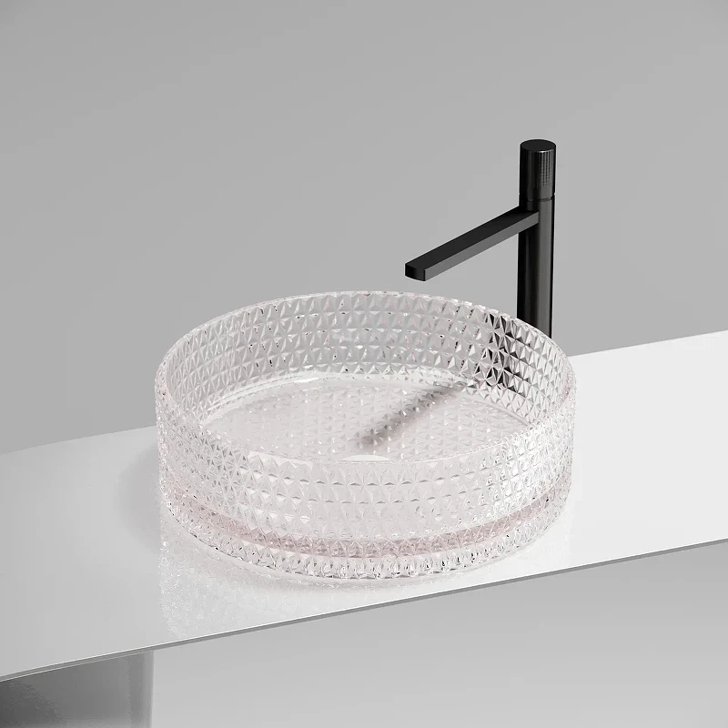 Раковина-чаша Ceramicanova Cristal 36 CN6061 Розовая стекло накладная