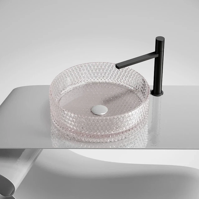 Раковина-чаша Ceramicanova Cristal 36 CN6061 Розовая стекло накладная