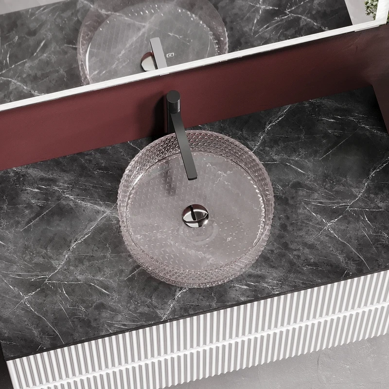 Раковина-чаша Ceramicanova Cristal 36 CN6061 Розовая стекло накладная