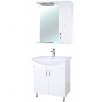 Зеркало со шкафом Bellezza Элеганс 60 R 4618609521015 с подсветкой Белое МДФ / ЛДСП, стекло