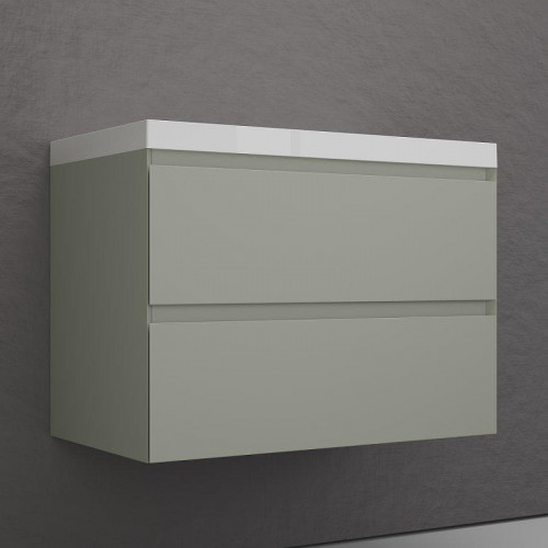 Тумба под раковину Style Line Манхэттен 80 ЛС-00002361 подвесная цвет Олива