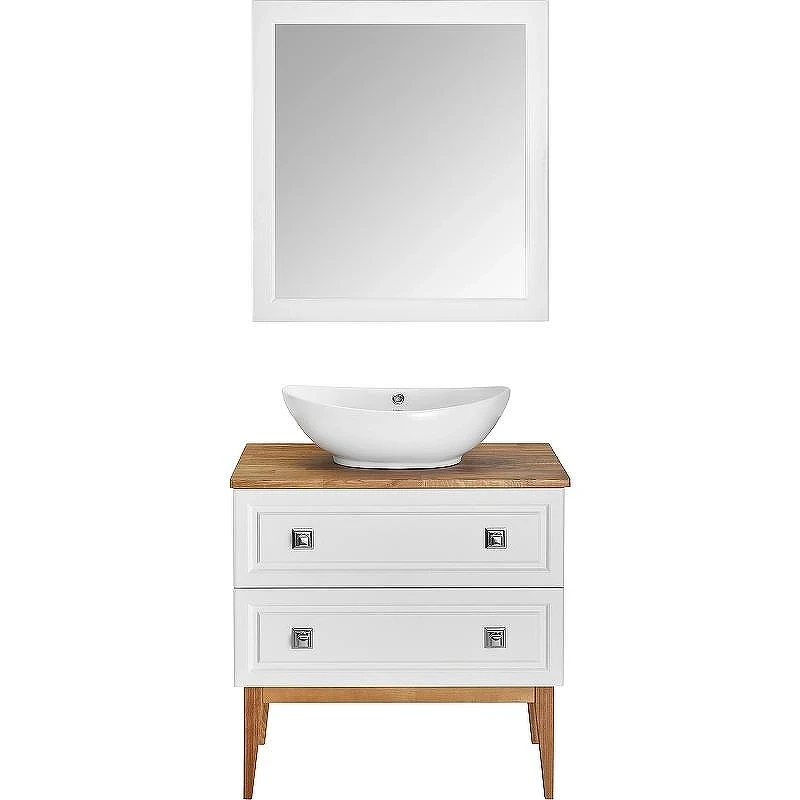 Комплект мебели для ванной ASB-Woodline Каталина 80 White 120971 Белый