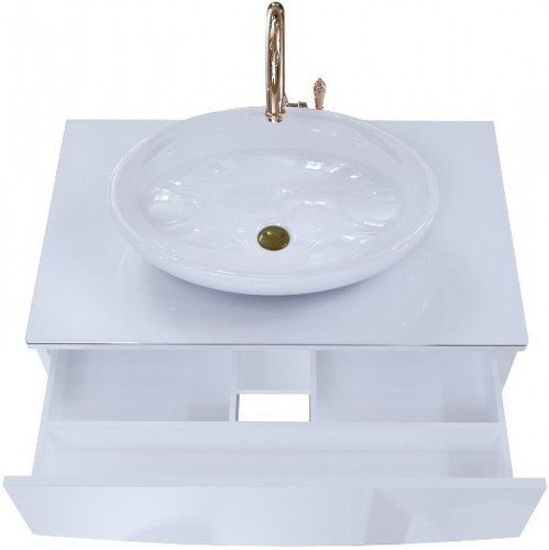 Тумба под раковину 1MarKa Nega 60П Ц0000002812 подвесная Белый глянец МДФ / ЛДСП