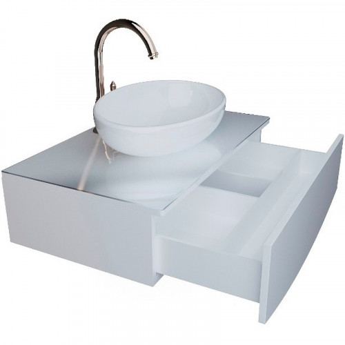 Тумба под раковину 1MarKa Nega 60П Ц0000002812 подвесная Белый глянец МДФ / ЛДСП