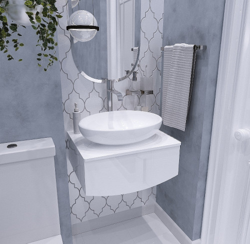 Тумба под раковину 1MarKa Nega 60П Ц0000002812 подвесная Белый глянец МДФ / ЛДСП