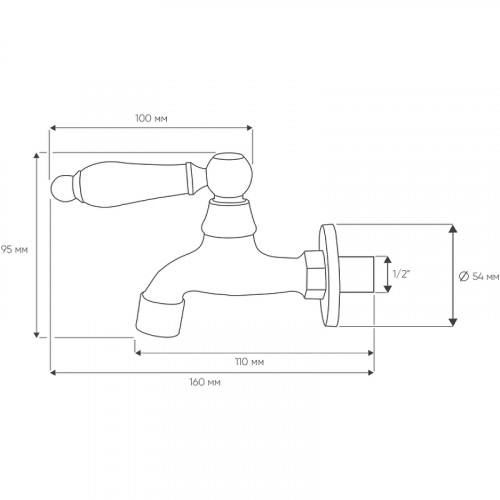 Кран для одного типа воды Bronze de Luxe 21988/1 Черный матовый