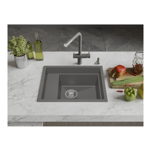 Кухонная мойка Rivelato Nobile 54 NB-544-L grigio metallizz цвет Серый металлик