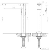 Смеситель для раковины BelBagno Ancona ANCONA-LMC2-CRM