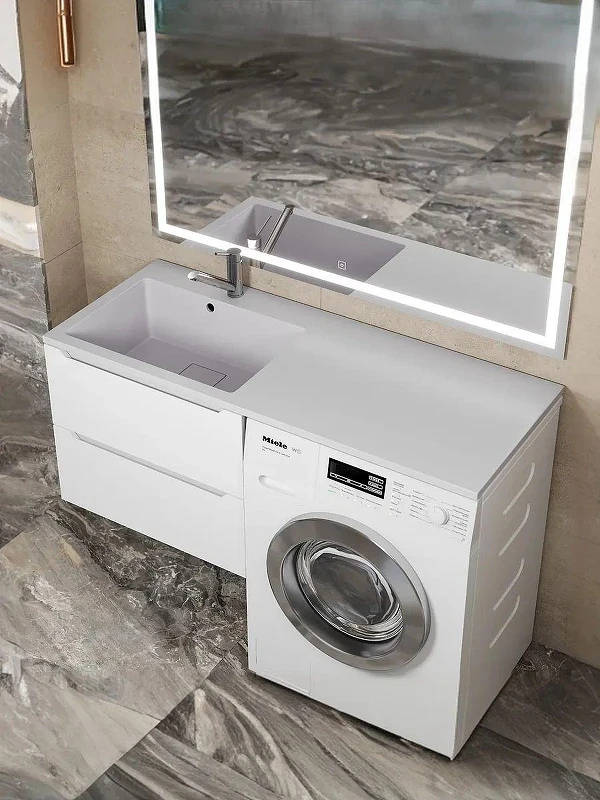 Раковина Uperwood Cosmos Quartz 120 L RCosmos120LJ с местом под стиральную машину цвет Жасмин