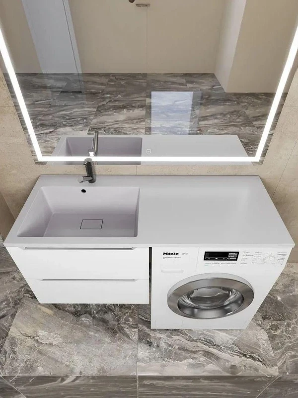 Раковина Uperwood Cosmos Quartz 120 L RCosmos120LJ с местом под стиральную машину цвет Жасмин