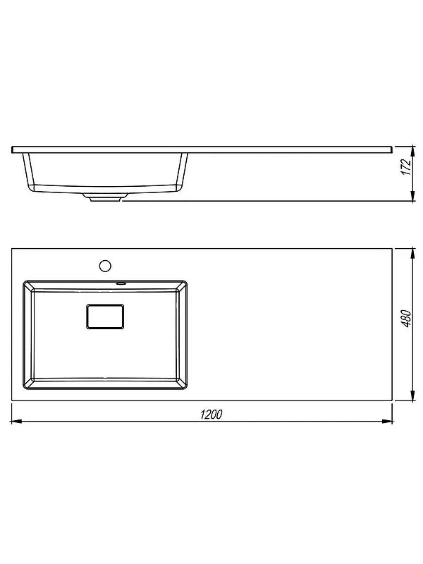 Раковина Uperwood Cosmos Quartz 120 L RCosmos120LJ с местом под стиральную машину цвет Жасмин
