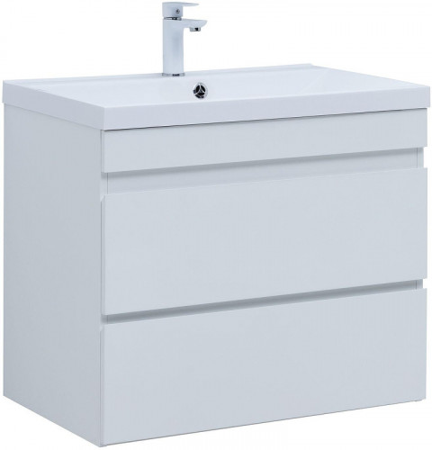 Тумба с раковиной Aquanet Нота New 75 335871 подвесная цвет Белый глянец