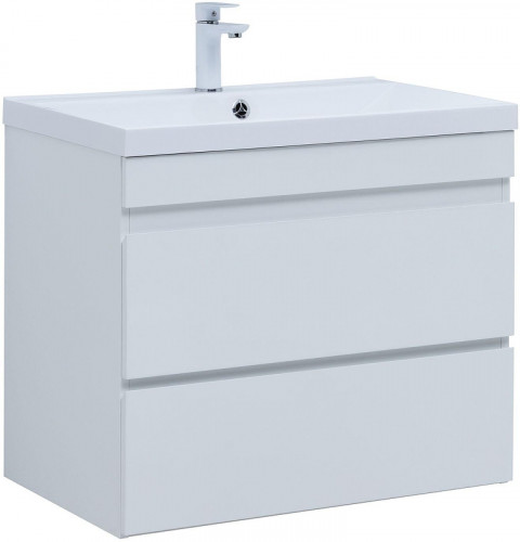 Тумба с раковиной Aquanet Нота New 75 335871 подвесная цвет Белый глянец