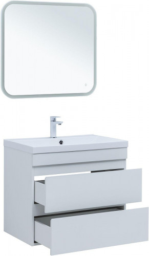 Тумба с раковиной Aquanet Нота New 75 335871 подвесная цвет Белый глянец