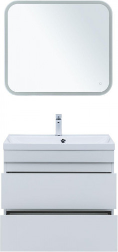 Тумба с раковиной Aquanet Нота New 75 335871 подвесная цвет Белый глянец