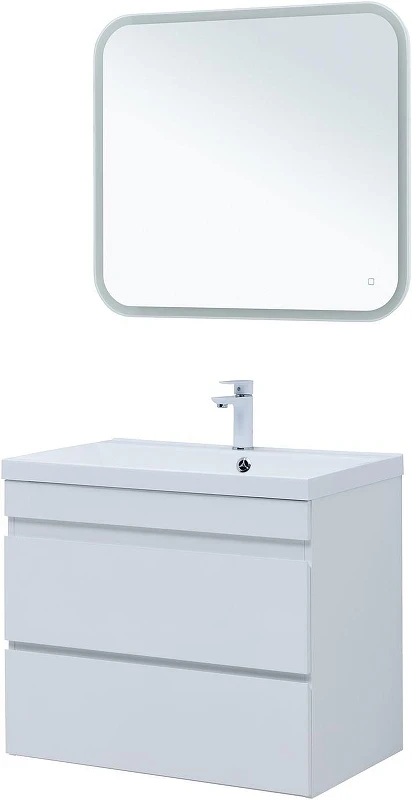 Тумба с раковиной Aquanet Нота New 75 335871 подвесная цвет Белый глянец