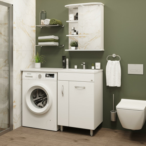 Зеркальный шкаф Onika Карина 60.01 R 206010 с подсветкой Белый МДФ / ЛДСП, стекло