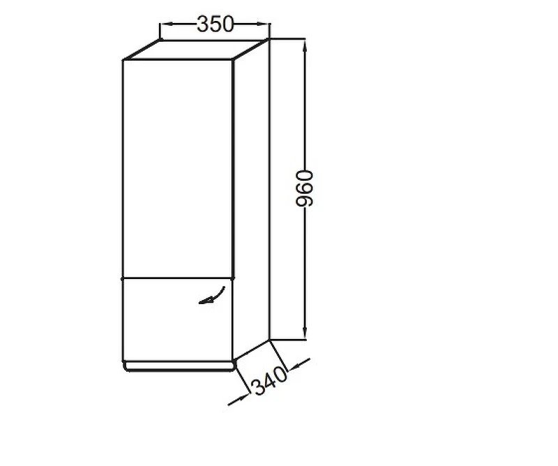 Подвесной шкаф Jacob Delafon Odeon Up 35 R EB893D-N18 Белый МДФ / ЛДСП