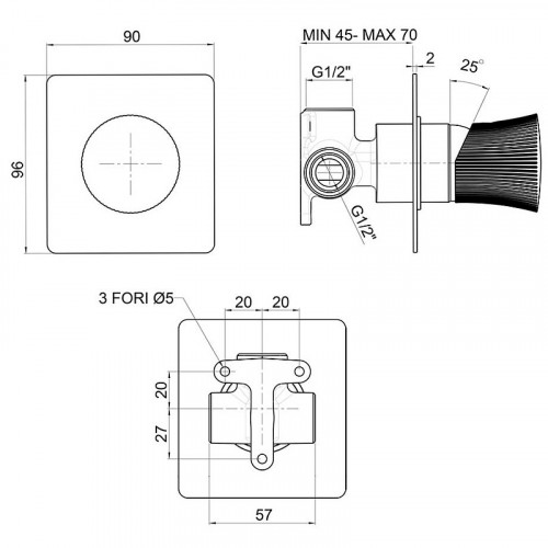 Смеситель для душа Paini Domus 18PJ690PZ Золото матовое