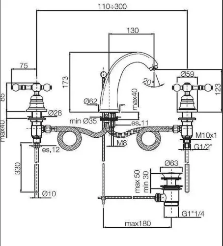 Смеситель для раковины Fima Carlo Frattini Elizabeth F5071CR цвет Хром