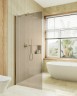 Душевая перегородка Maybah Glass MGD-702-3ш 690x1950 в широком профиле Золото стекло бронзовое