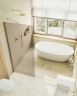 Душевая перегородка Maybah Glass MGD-702-3ш 690x1950 в широком профиле Золото стекло бронзовое