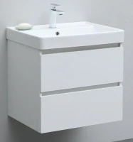 Тумба с раковиной Aquanet Вега 60 367328 подвесная цвет Белый глянец