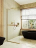Душевая перегородка Maybah Glass MGD-708-3у 1090x1950 в узком профиле Золото стекло прозрачное