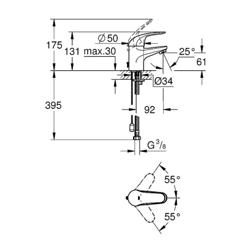 Смеситель для раковины Grohe Euroeco 32881000 Хром латунь