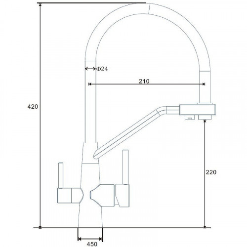 Смеситель для кухни ESKO Kitchen K25 B Нержавеющая сталь Черный