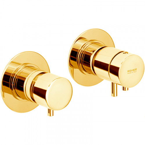 Смеситель для душа Remer X-Style XT96DO с термостатом Золото глянцевое латунь встраиваемый