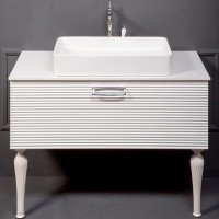 Тумба под раковину Boheme Armadi Art Vallessi Avangarde Linea 100 842-100-WCR подвесная Белая Хром МДФ / ЛДСП