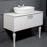 Тумба под раковину Boheme Armadi Art Vallessi Avangarde Linea 100 842-100-WCR подвесная Белая Хром МДФ / ЛДСП